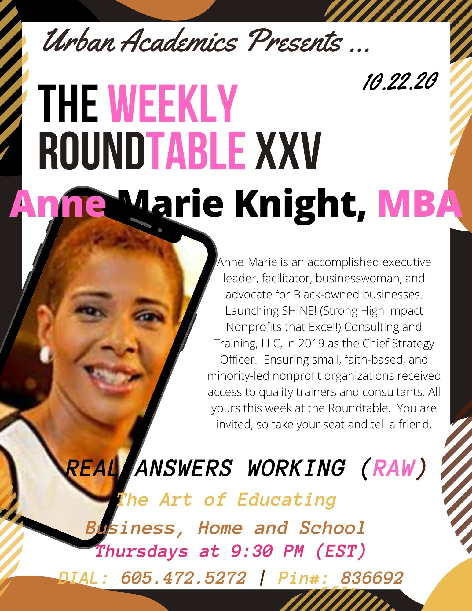 Anne-Marie Knight, In the HOT-Seat , How To Support Black Business Owners. The Urban Academics RoundTable, Thursdays at 9:30 PM EDT, www.urban-academics.com